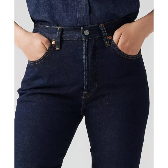 New Levi's Premium 501 28x30 Original Fit Women's Jeans Dark Wash Deep Breath - Picture 5 of 10
